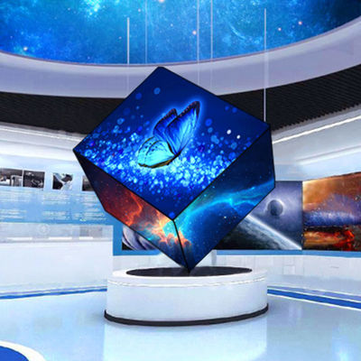 RoHS Custom LED Screen Full Color Hexagon Cylinder Pie Screen การติดตั้งและบํารุงรักษาง่าย