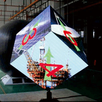 RoHS Custom LED Screen Full Color Hexagon Cylinder Pie Screen การติดตั้งและบํารุงรักษาง่าย