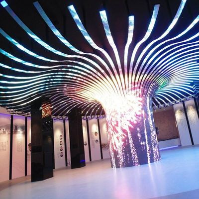 การโฆษณา Splicing Flexible LED Screen Wall Customized Curved LED Video Wall ผนังวิดีโอ LED ที่โค้ง