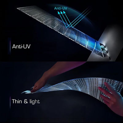 สกรีนหนังกระจกกระจก LED ที่โปร่งใสสูง
